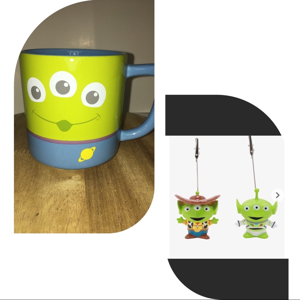 ‼️CLOSING SALE EVERYTHING MUST GO ‼️NIB toy story alien 2 piece phot clip & CUP